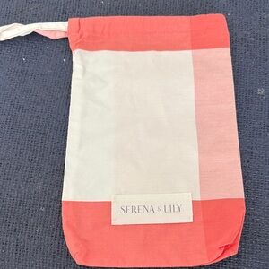 Serena & Lily Coral and White dust bag